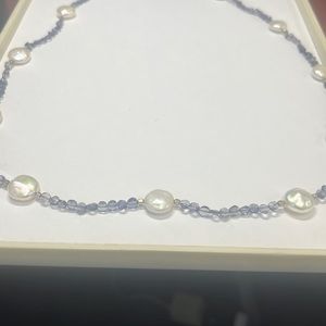 Light Blue with Pearls Necklace